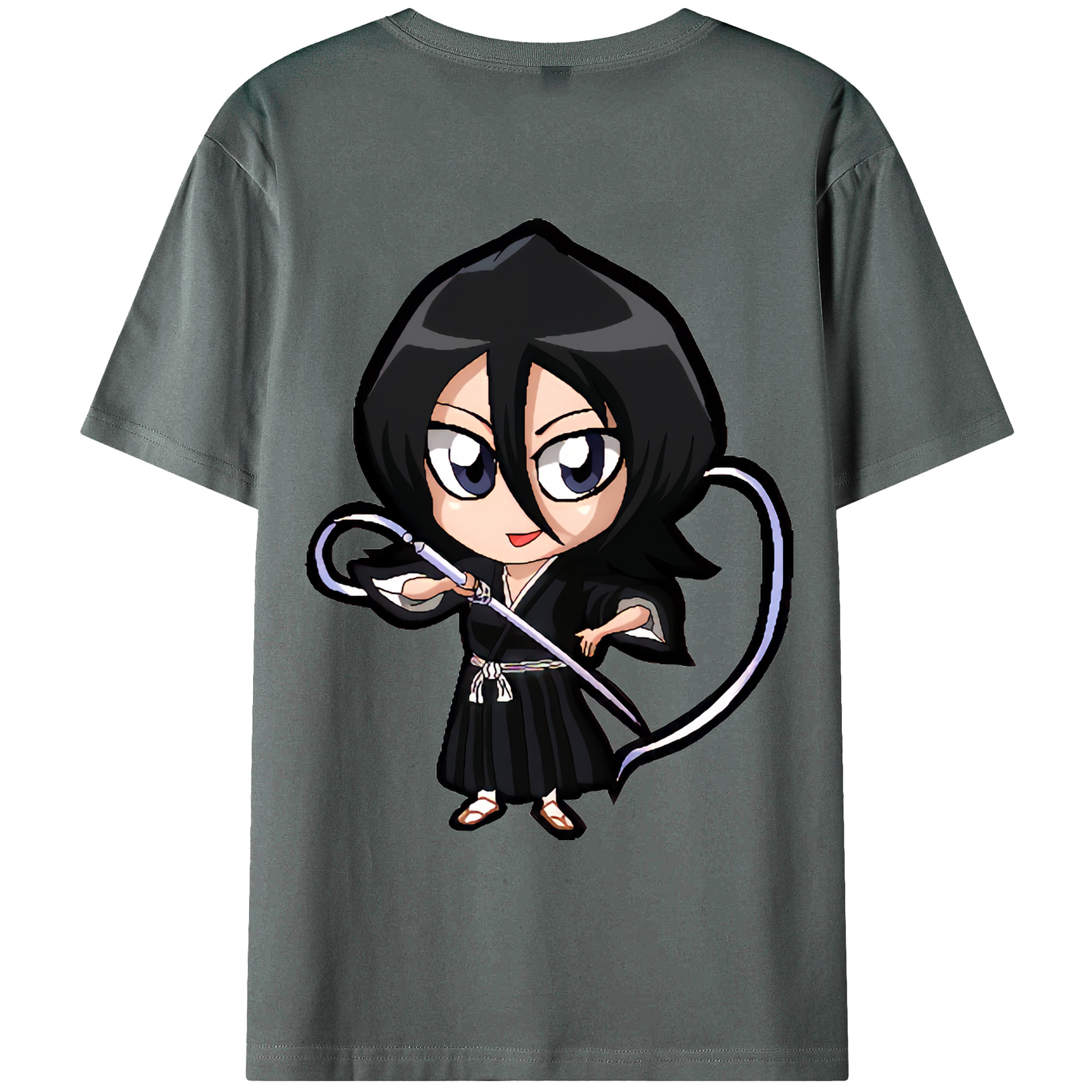 （画像用） ブリーチ 朽木ルキア BLEACH Kuchiki Rukia 綿100％ メンズ半袖Tシャツ（バックプリント） 通気性